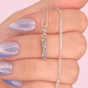 Cadena Veneziana Fina y Dije Medio Sinfin Blanco Plata 925